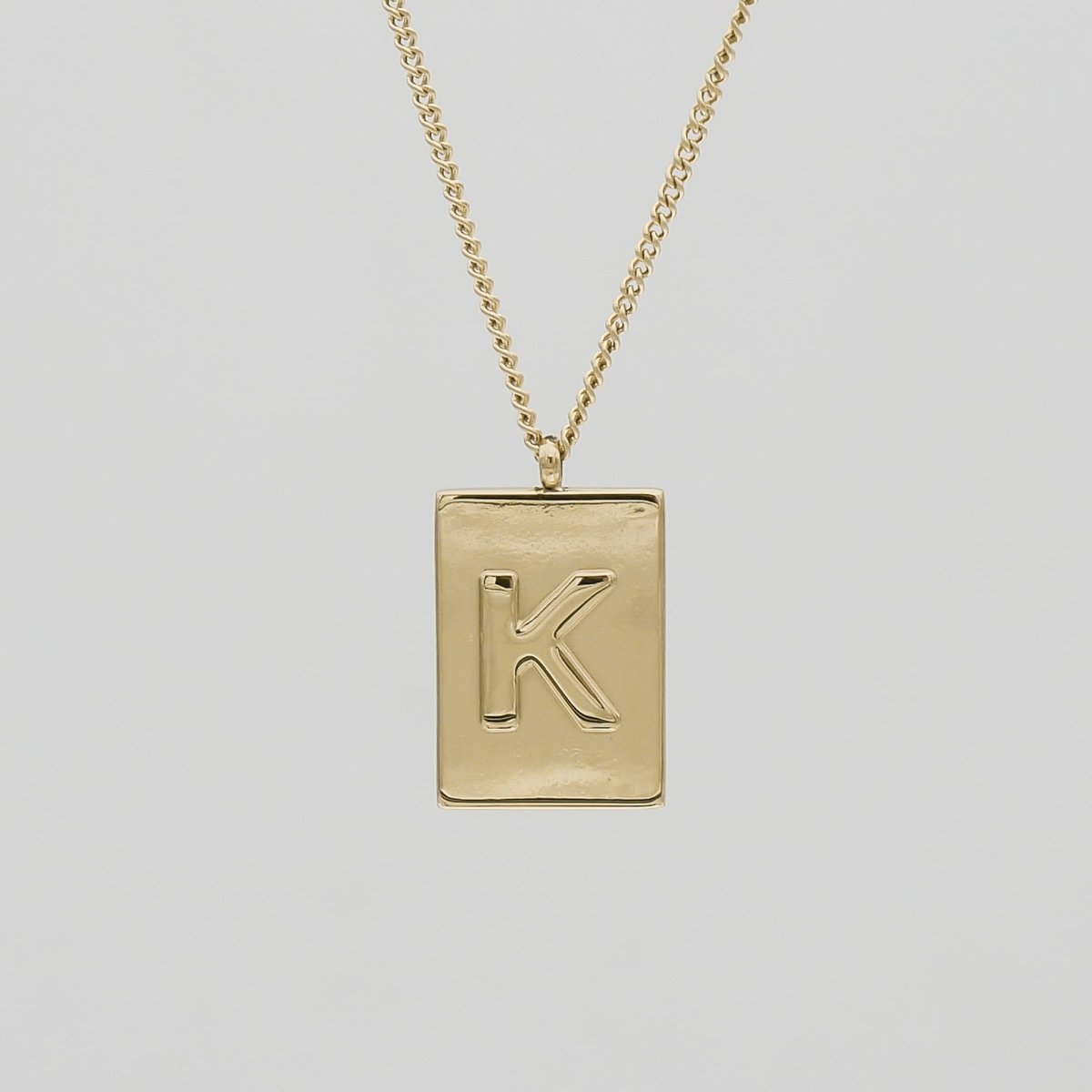 Athena Initial Tablet Necklace - ISMI JEWELS