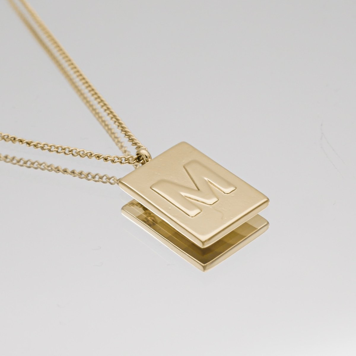 Athena Initial Tablet Necklace - ISMI JEWELS