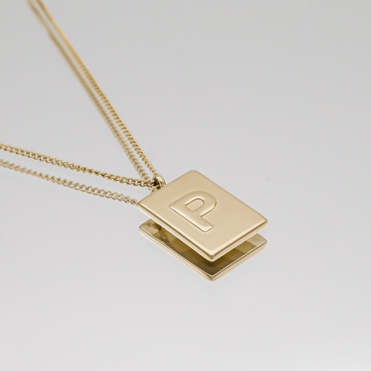 Athena Initial Tablet Necklace - ISMI JEWELS