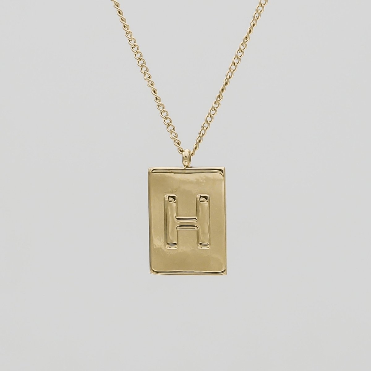 Athena Initial Tablet Necklace - ISMI JEWELS