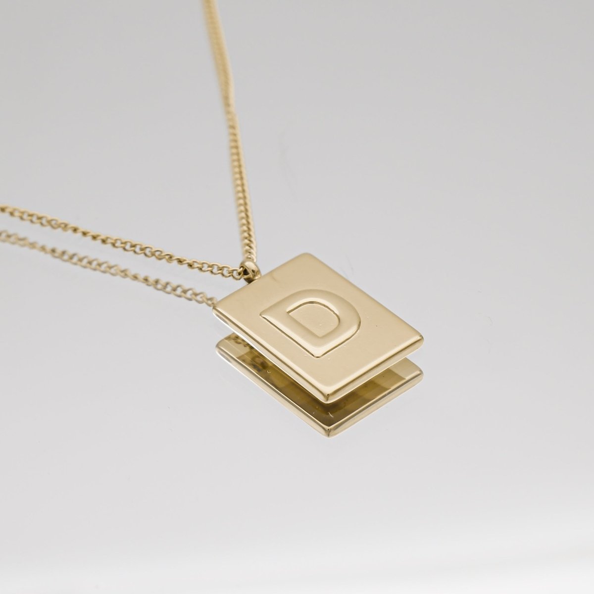 Athena Initial Tablet Necklace - ISMI JEWELS