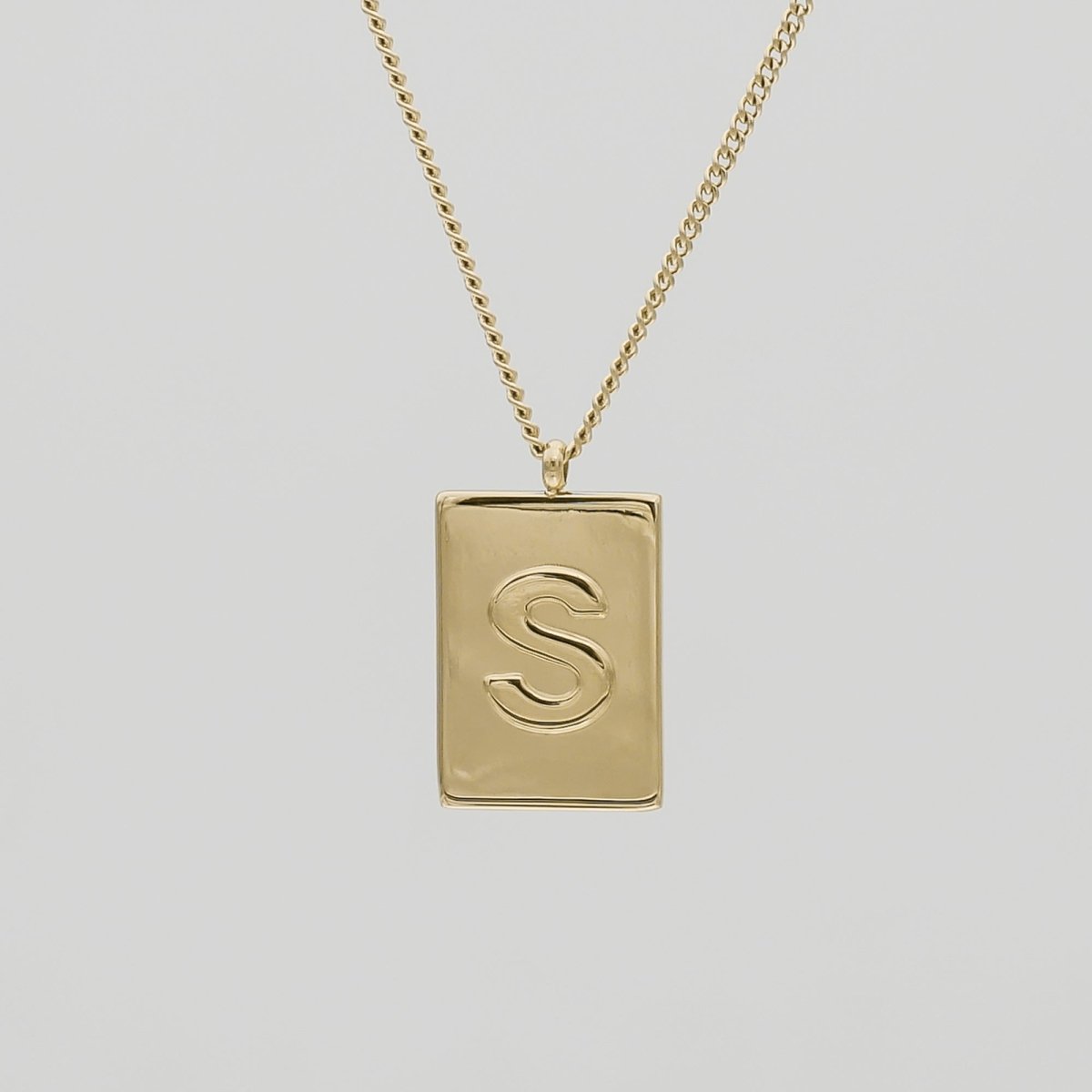 Athena Initial Tablet Necklace - ISMI JEWELS