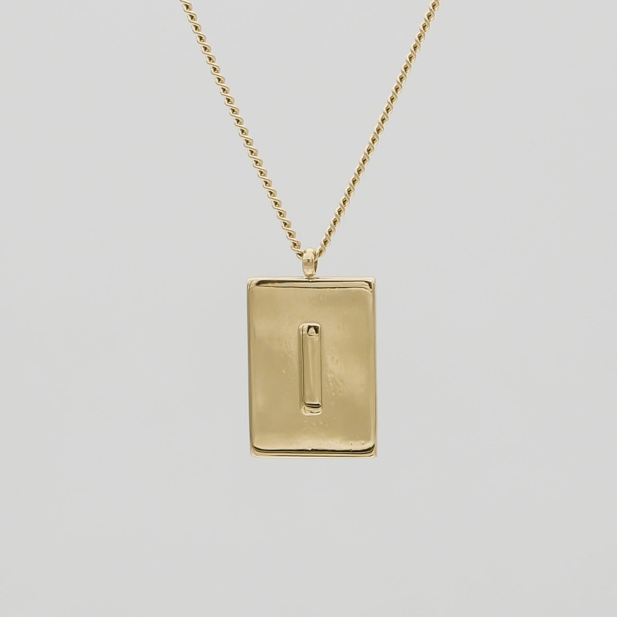 Athena Initial Tablet Necklace - ISMI JEWELS