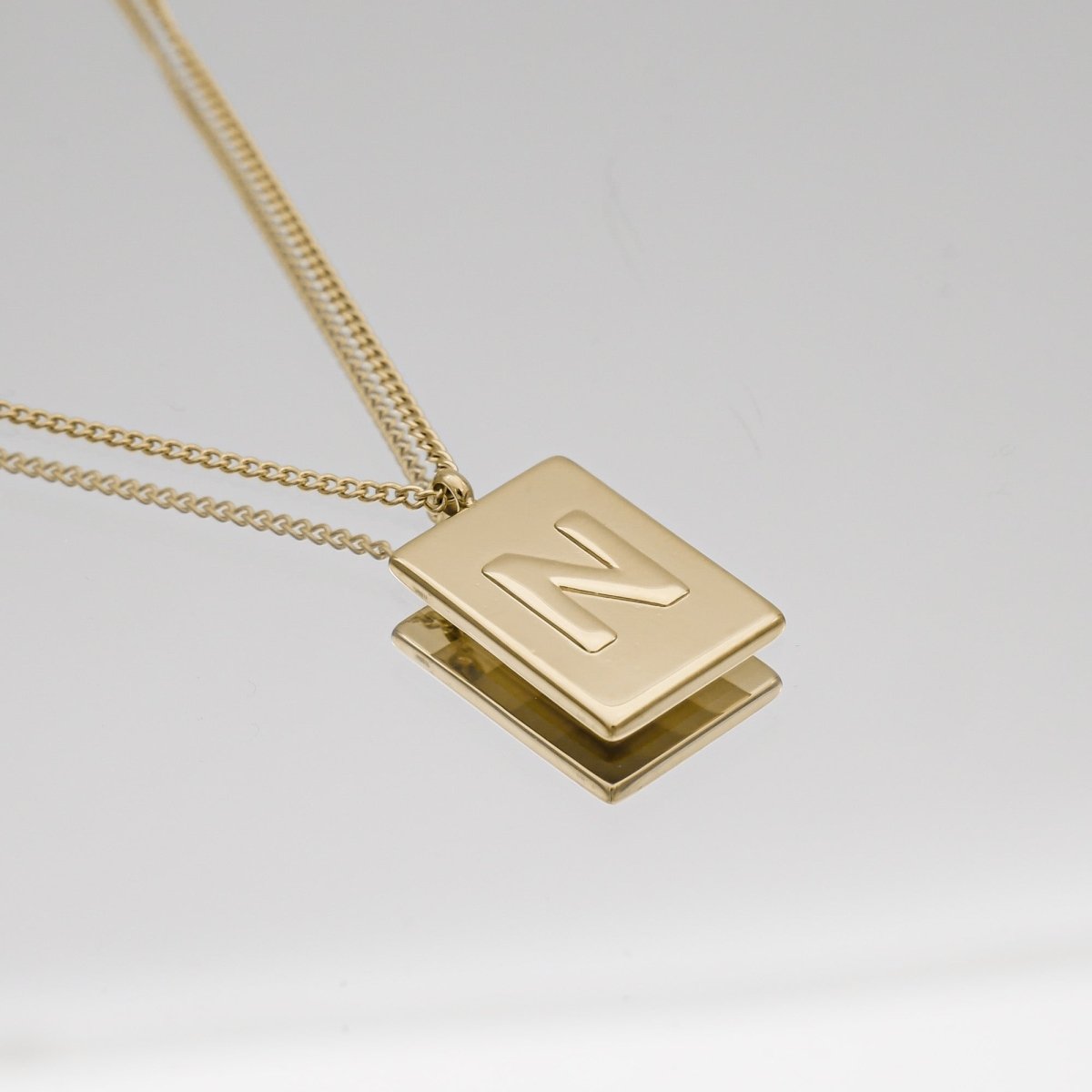 Athena Initial Tablet Necklace - ISMI JEWELS