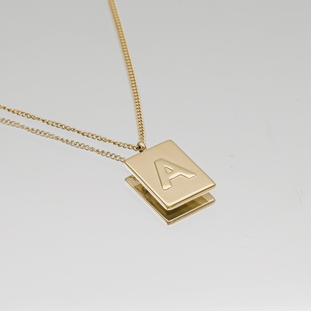 Athena Initial Tablet Necklace - ISMI JEWELS