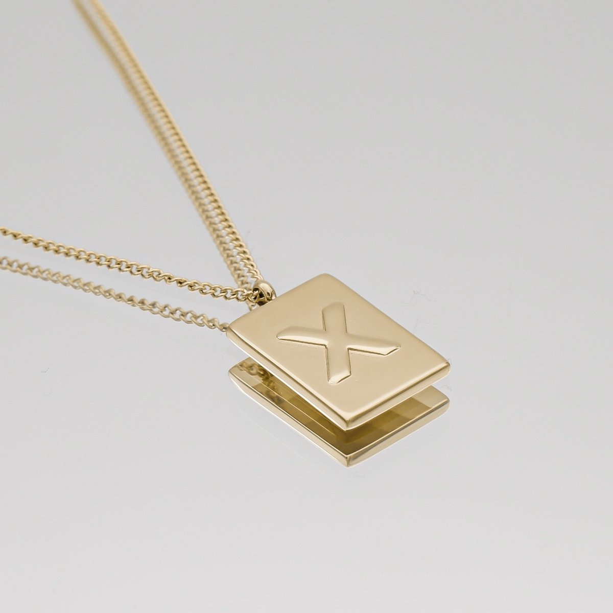 Athena Initial Tablet Necklace - ISMI JEWELS