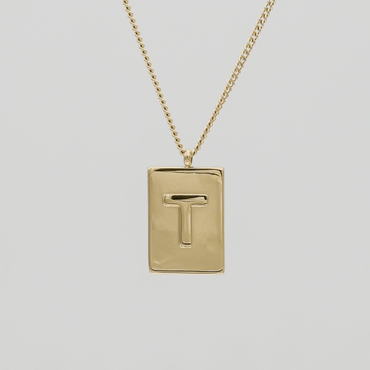 Athena Initial Tablet Necklace - ISMI JEWELS