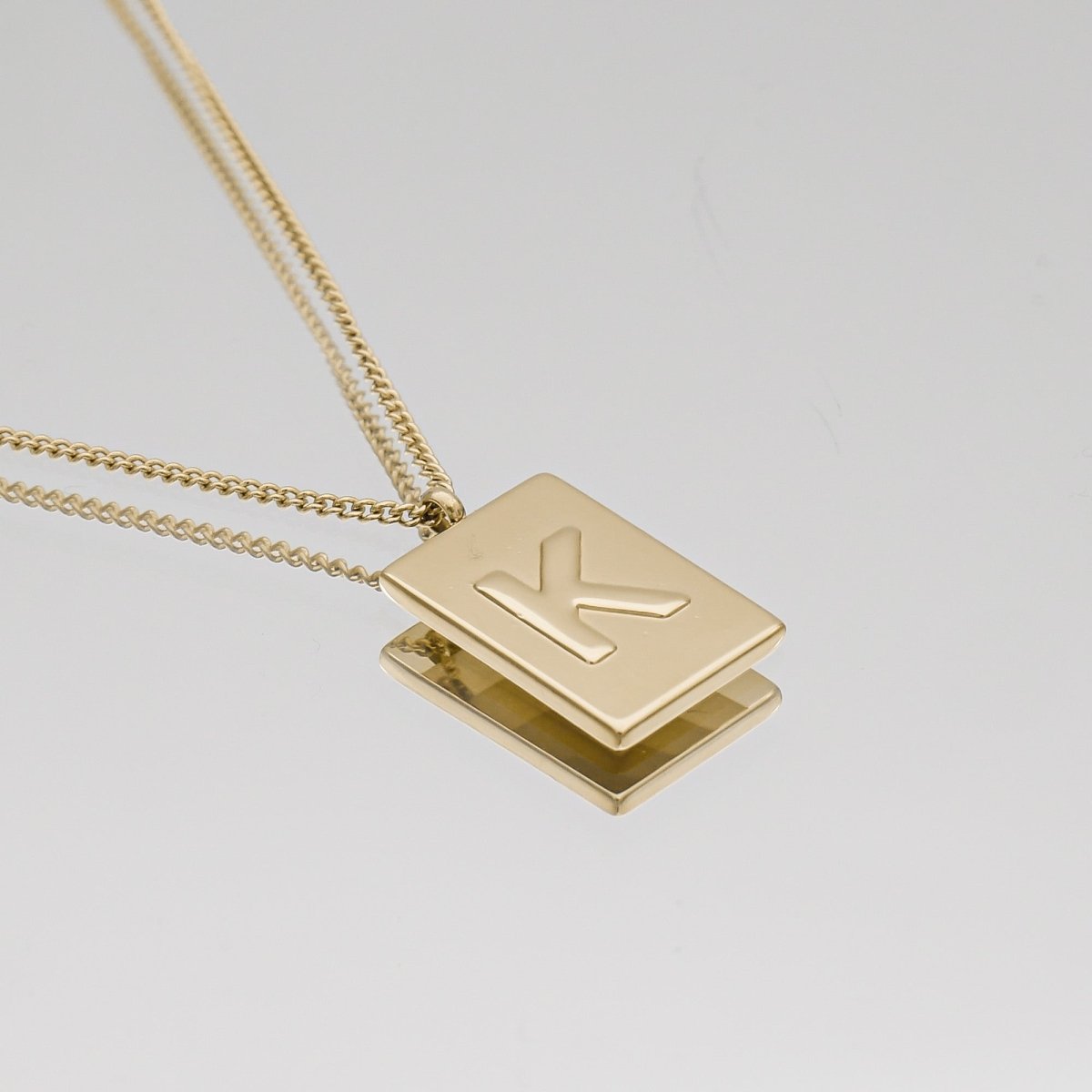Athena Initial Tablet Necklace - ISMI JEWELS