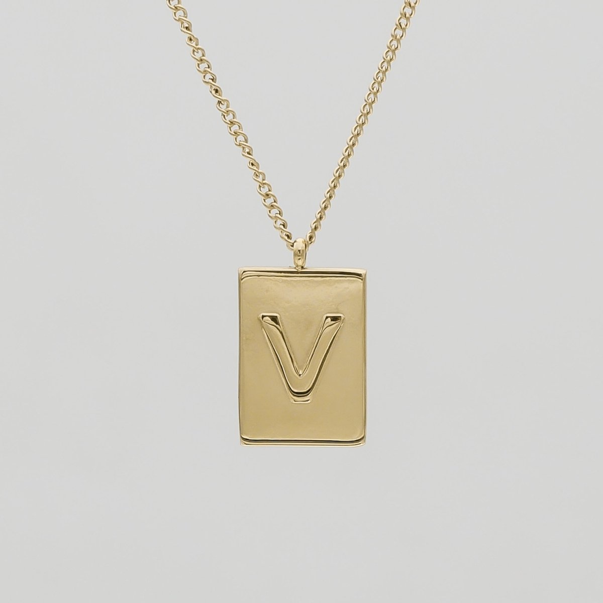 Athena Initial Tablet Necklace - ISMI JEWELS