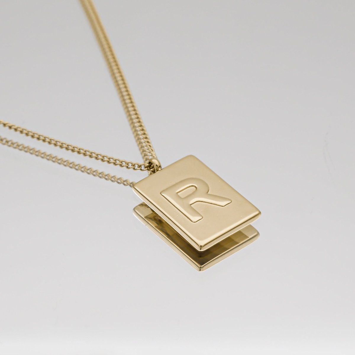 Athena Initial Tablet Necklace - ISMI JEWELS