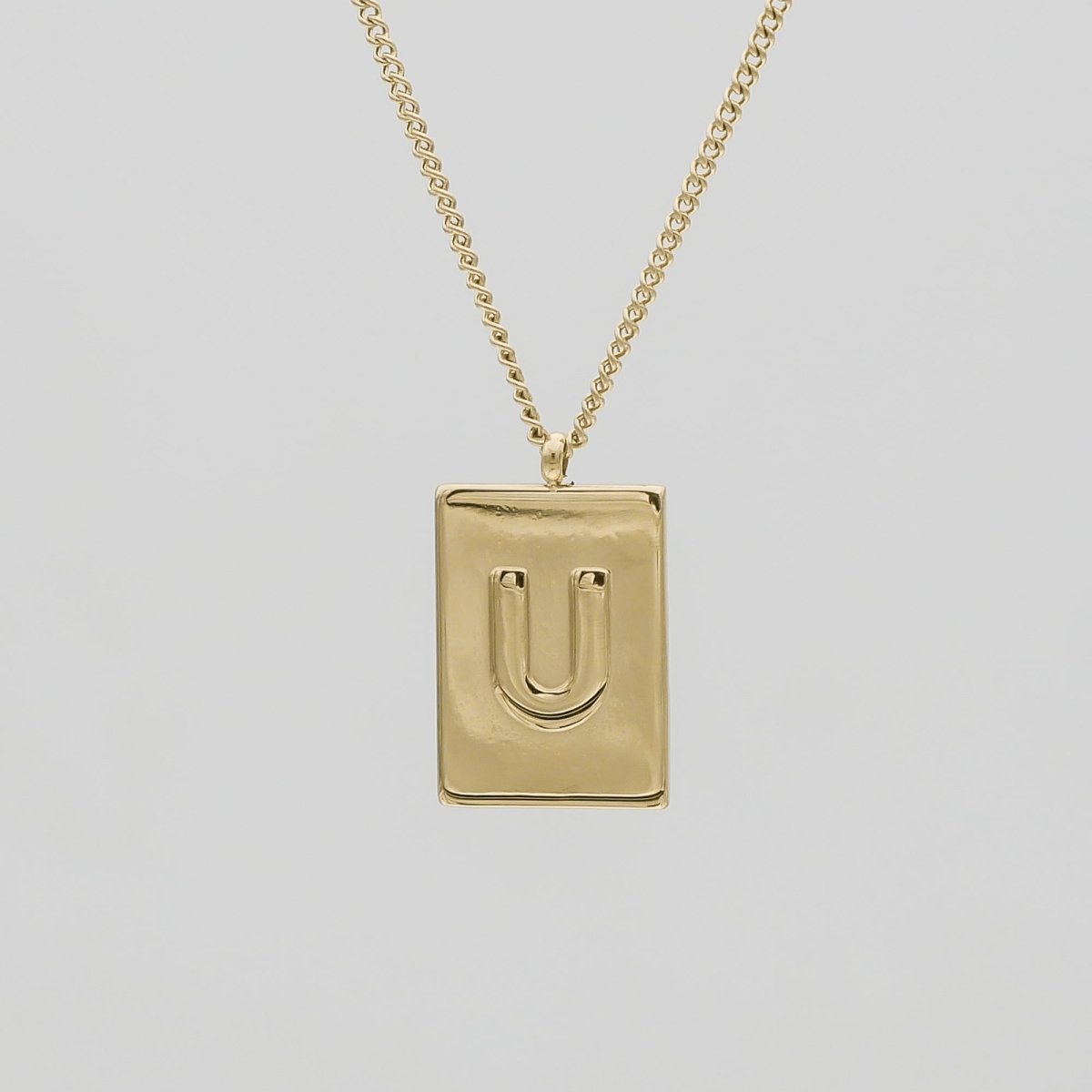 Athena Initial Tablet Necklace - ISMI JEWELS