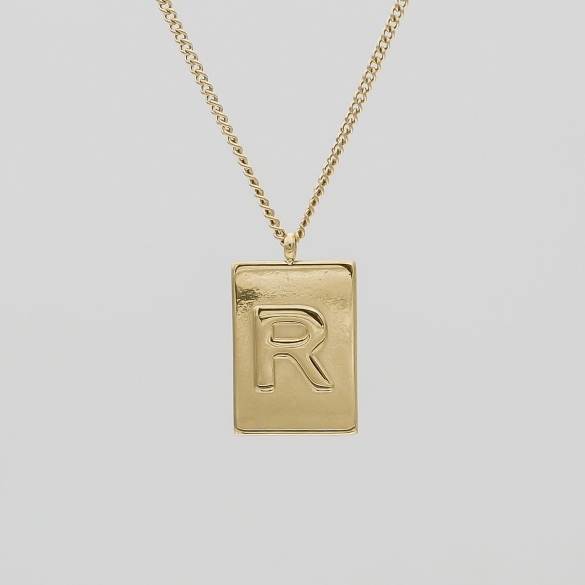 Athena Initial Tablet Necklace - ISMI JEWELS