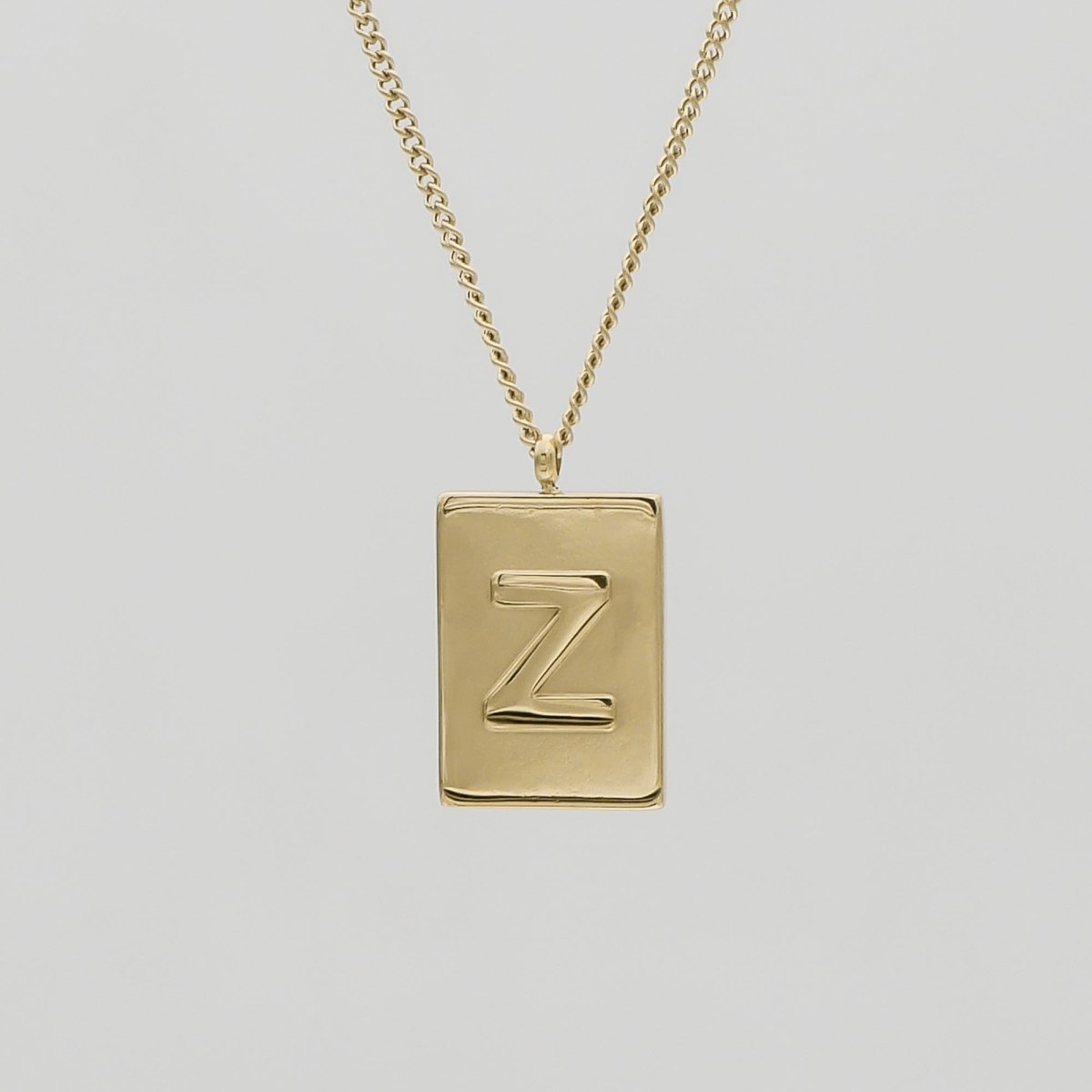 Athena Initial Tablet Necklace - ISMI JEWELS