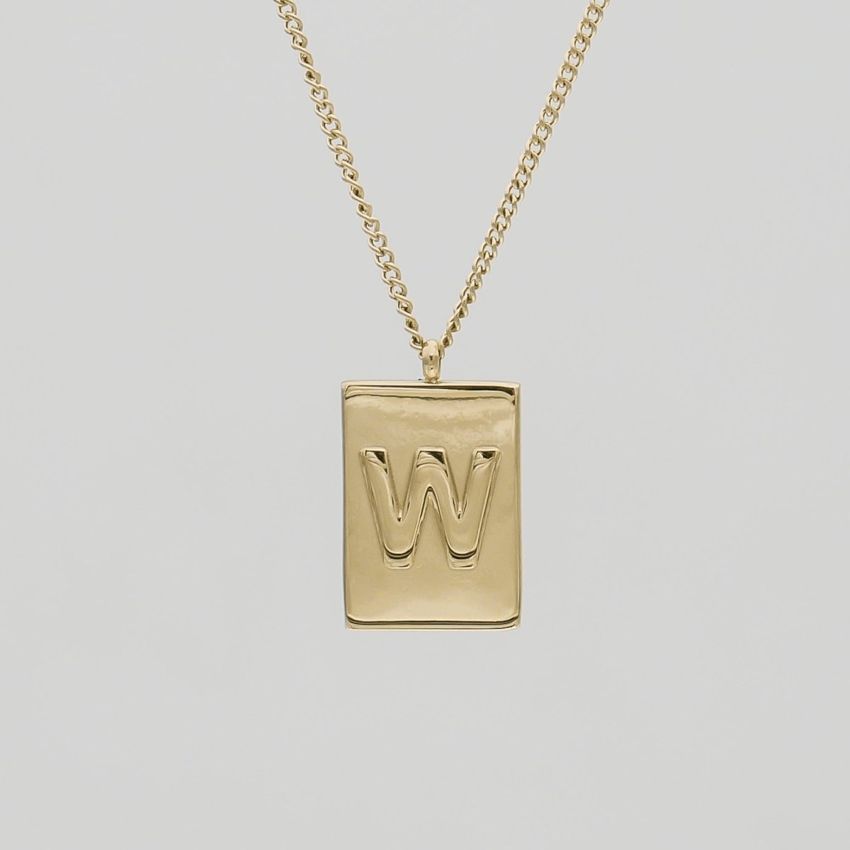 Athena Initial Tablet Necklace - ISMI JEWELS