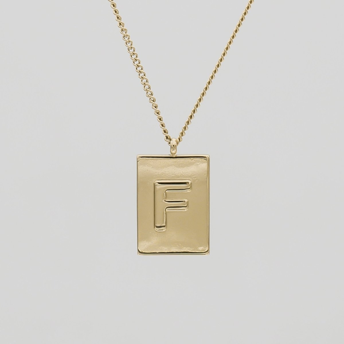 Athena Initial Tablet Necklace - ISMI JEWELS