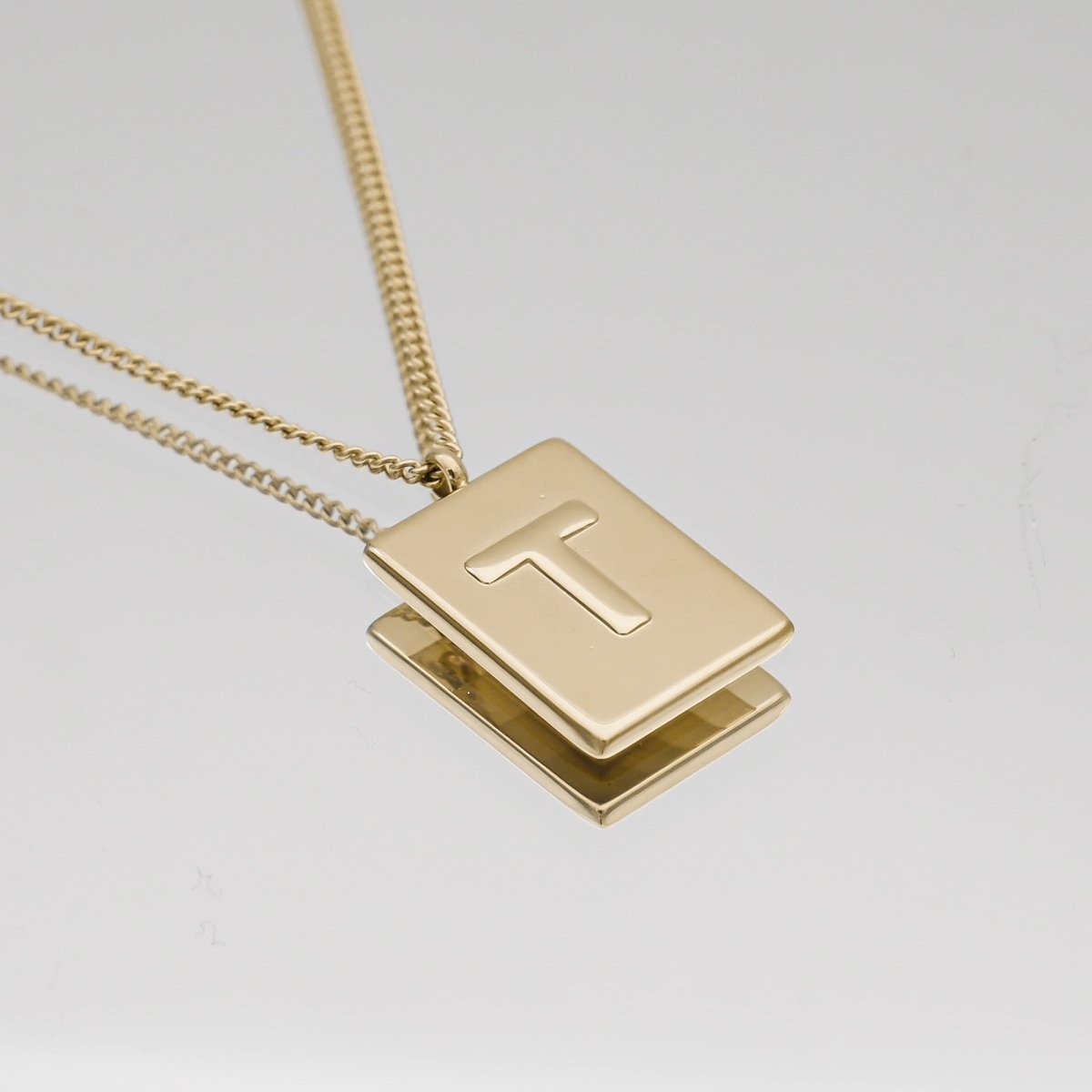 Athena Initial Tablet Necklace - ISMI JEWELS