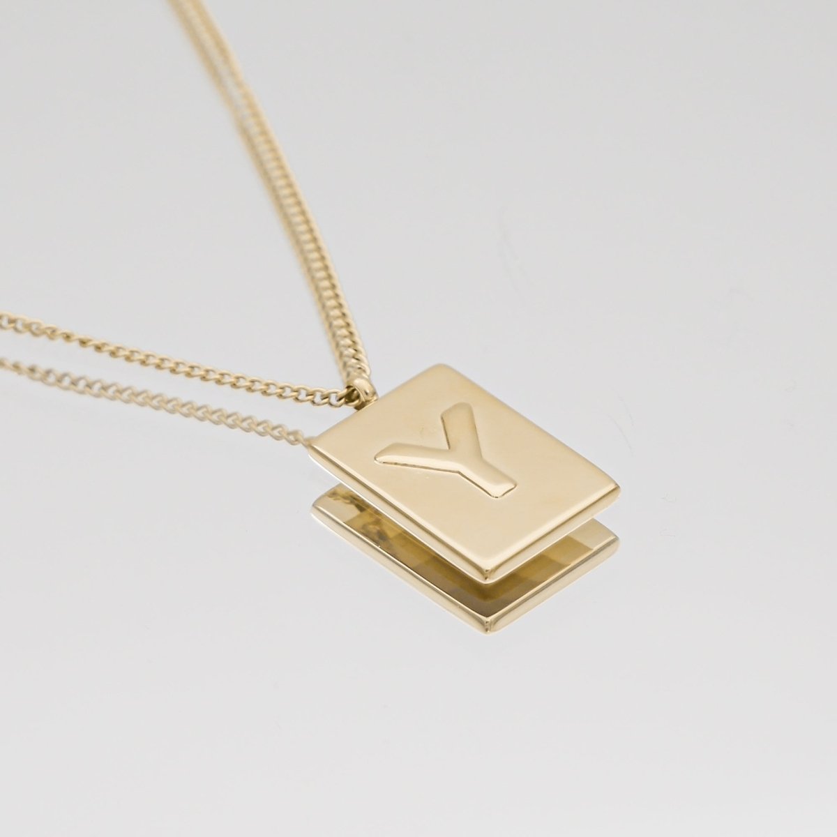 Athena Initial Tablet Necklace - ISMI JEWELS