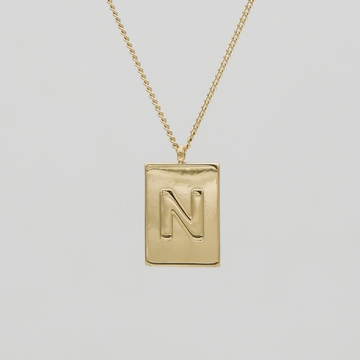 Athena Initial Tablet Necklace - ISMI JEWELS