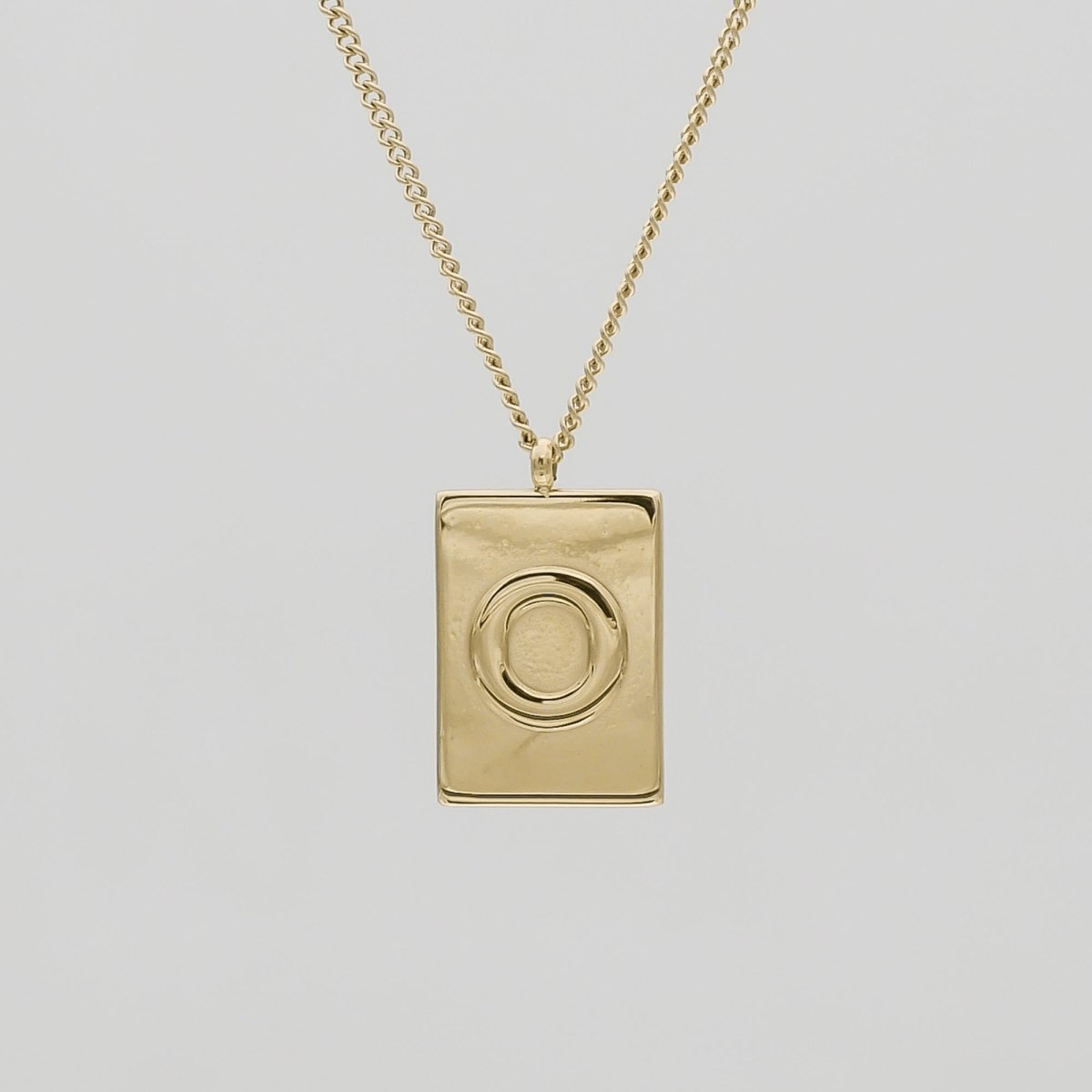 Athena Initial Tablet Necklace - ISMI JEWELS