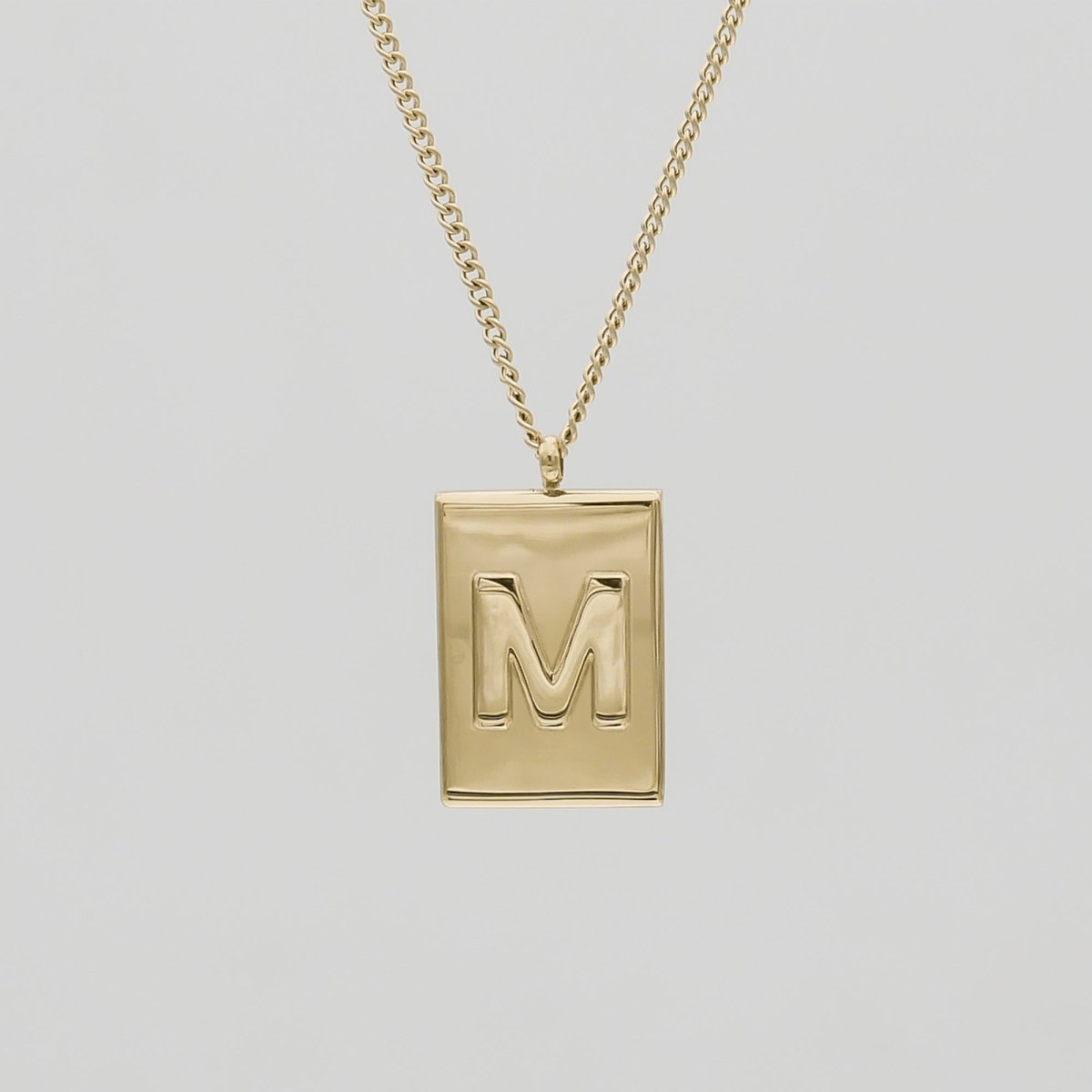 Athena Initial Tablet Necklace - ISMI JEWELS