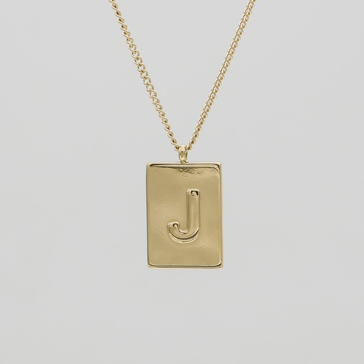 Athena Initial Tablet Necklace - ISMI JEWELS