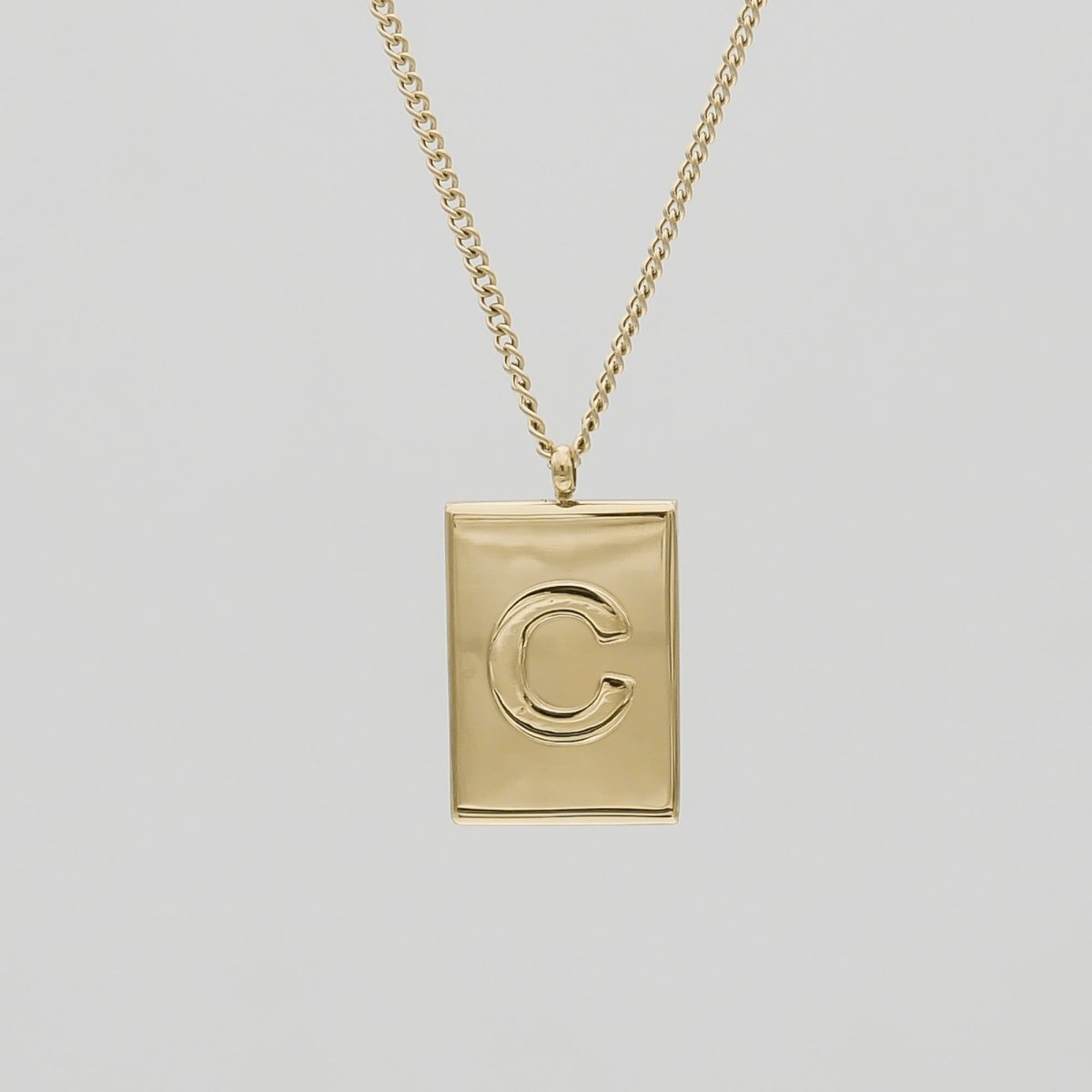 Athena Initial Tablet Necklace - ISMI JEWELS