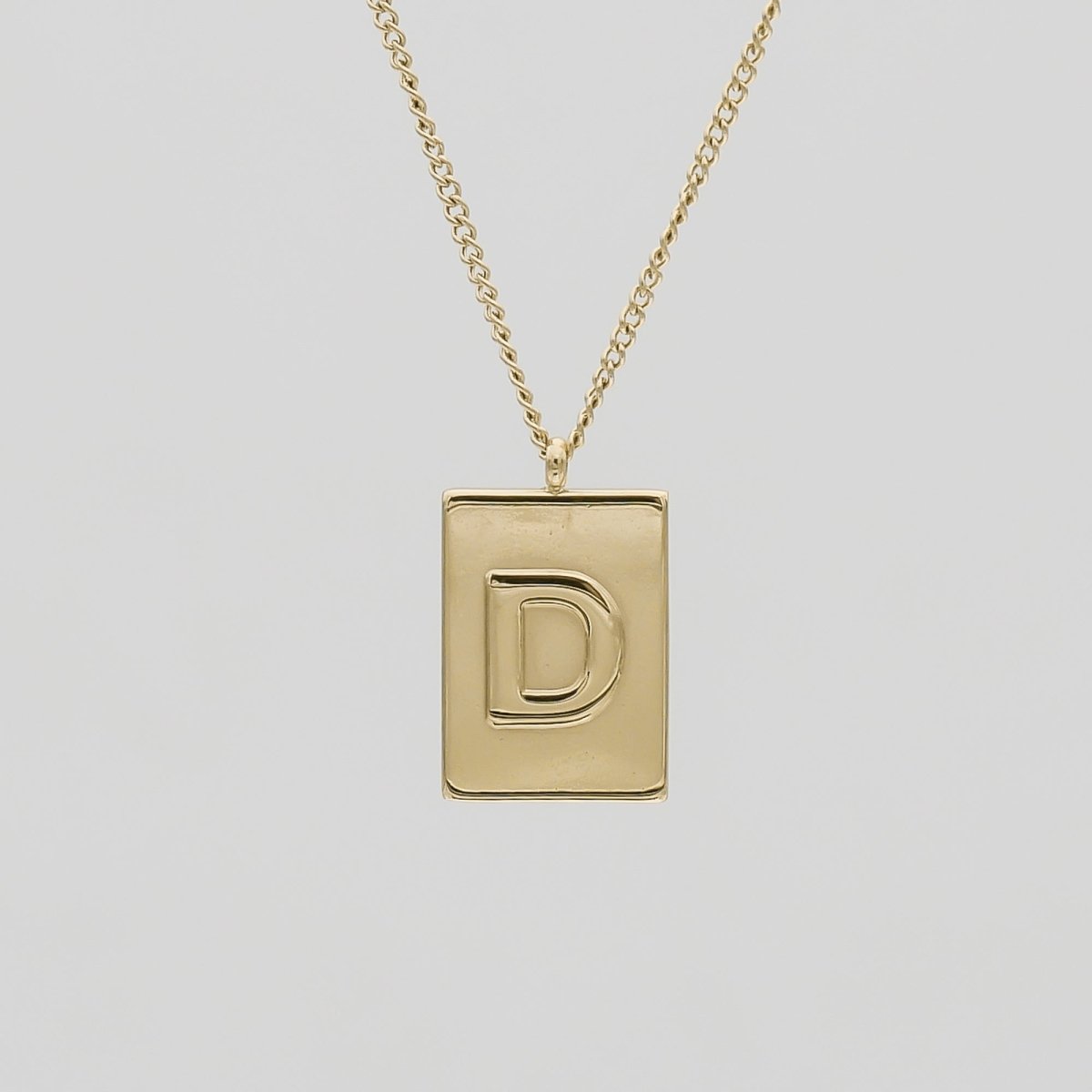 Athena Initial Tablet Necklace - ISMI JEWELS