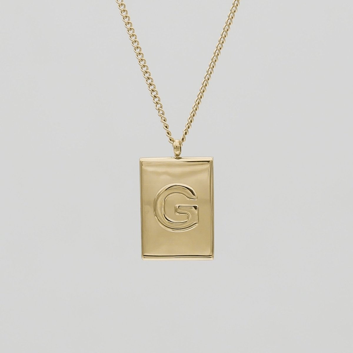 Athena Initial Tablet Necklace - ISMI JEWELS