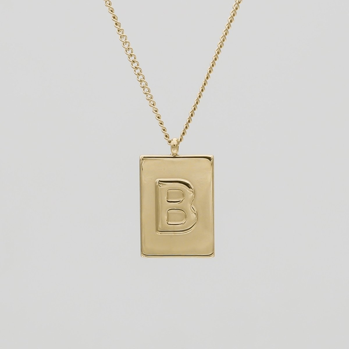 Athena Initial Tablet Necklace - ISMI JEWELS