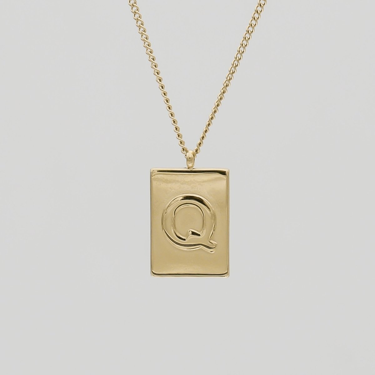 Athena Initial Tablet Necklace - ISMI JEWELS