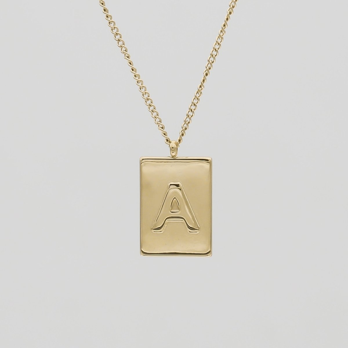 Athena Initial Tablet Necklace - ISMI JEWELS