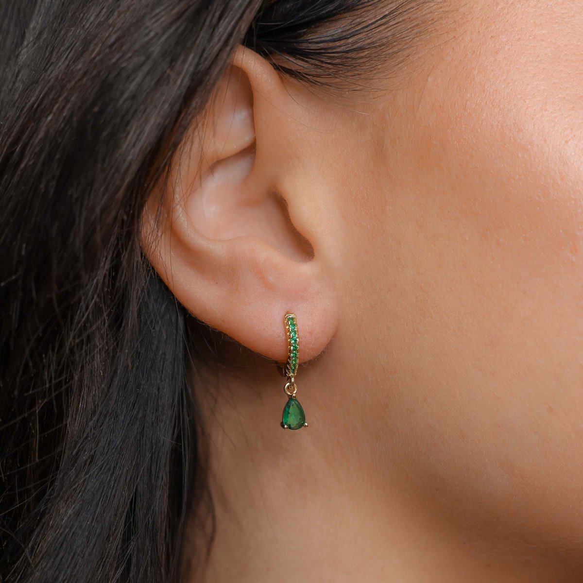 Aurora Gemstone Huggie Earrings - ISMI JEWELS