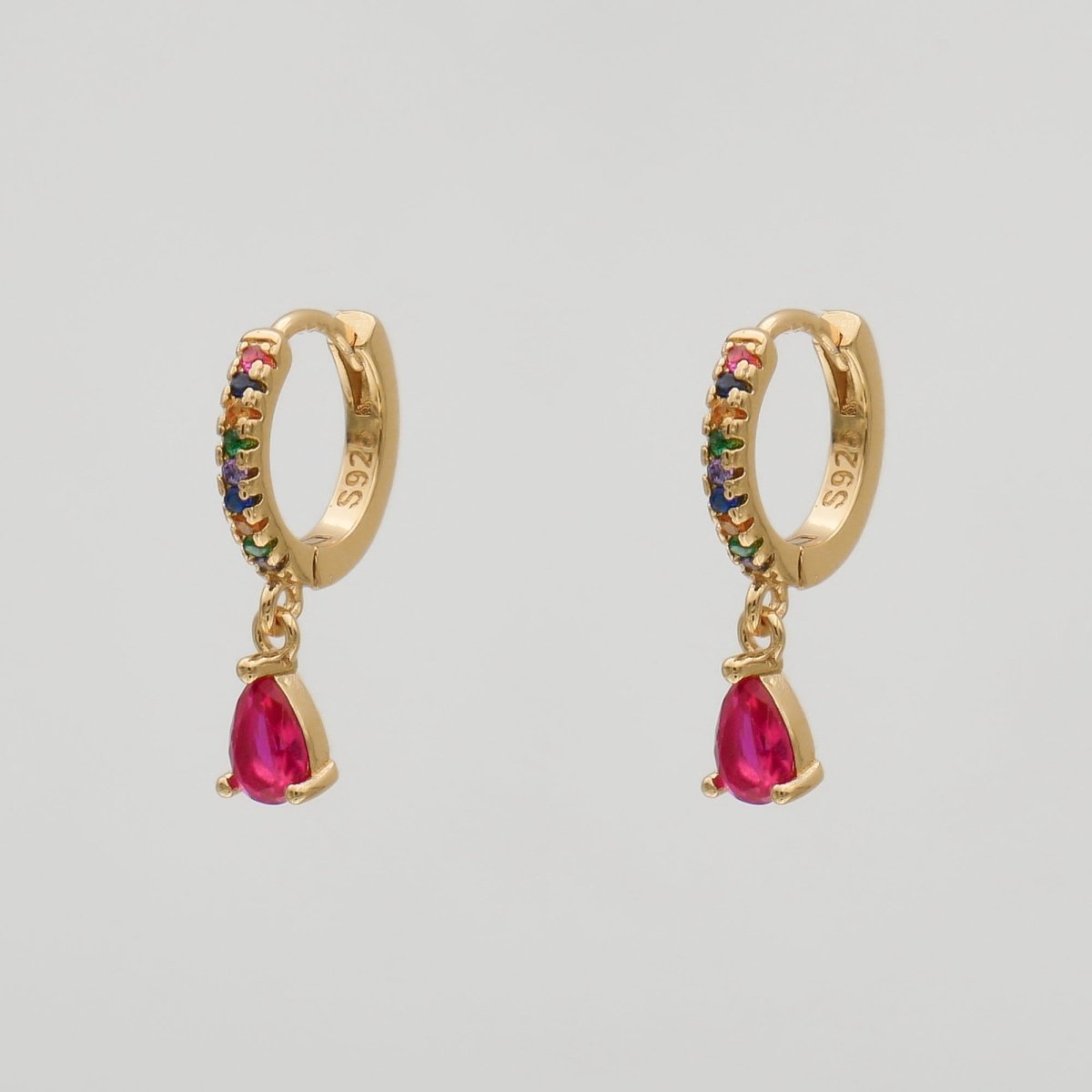 Aurora Gemstone Huggie Earrings - ISMI JEWELS