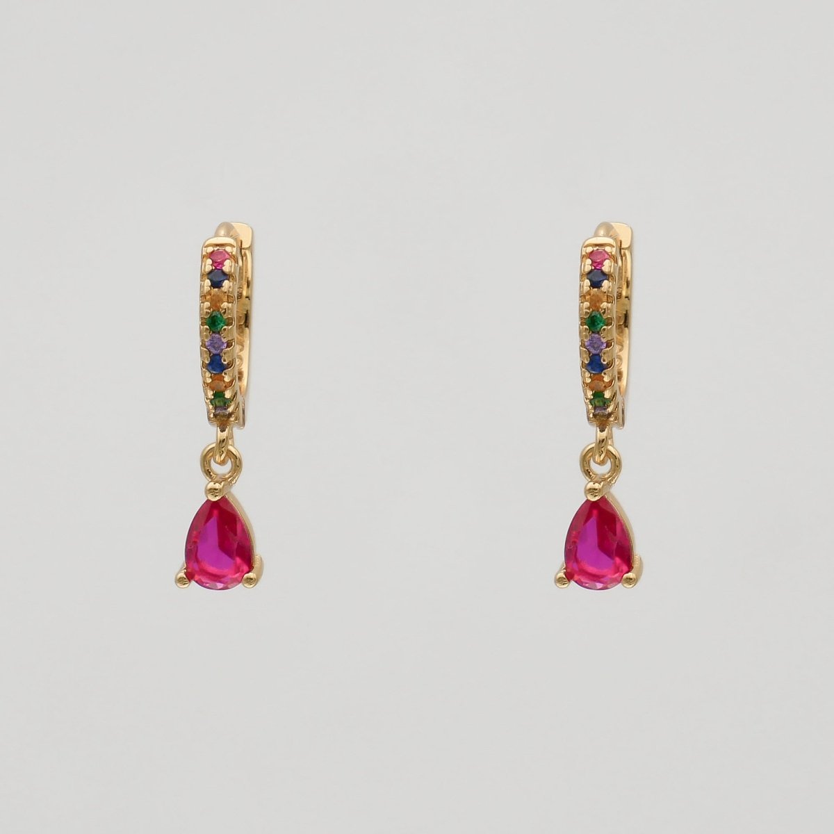 Aurora Gemstone Huggie Earrings - ISMI JEWELS
