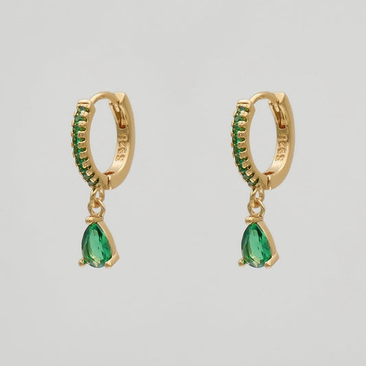 Aurora Gemstone Huggie Earrings - ISMI JEWELS
