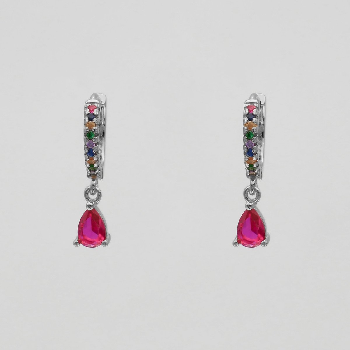 Aurora Gemstone Huggie Earrings - ISMI JEWELS