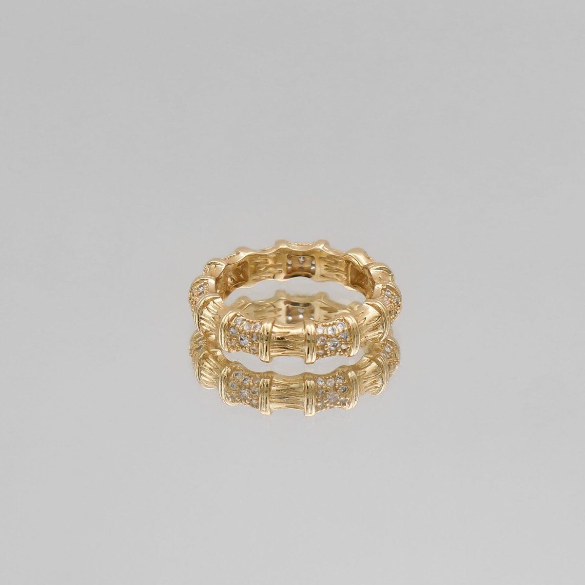 Ava bamboo CZ Ring - ISMI JEWELS
