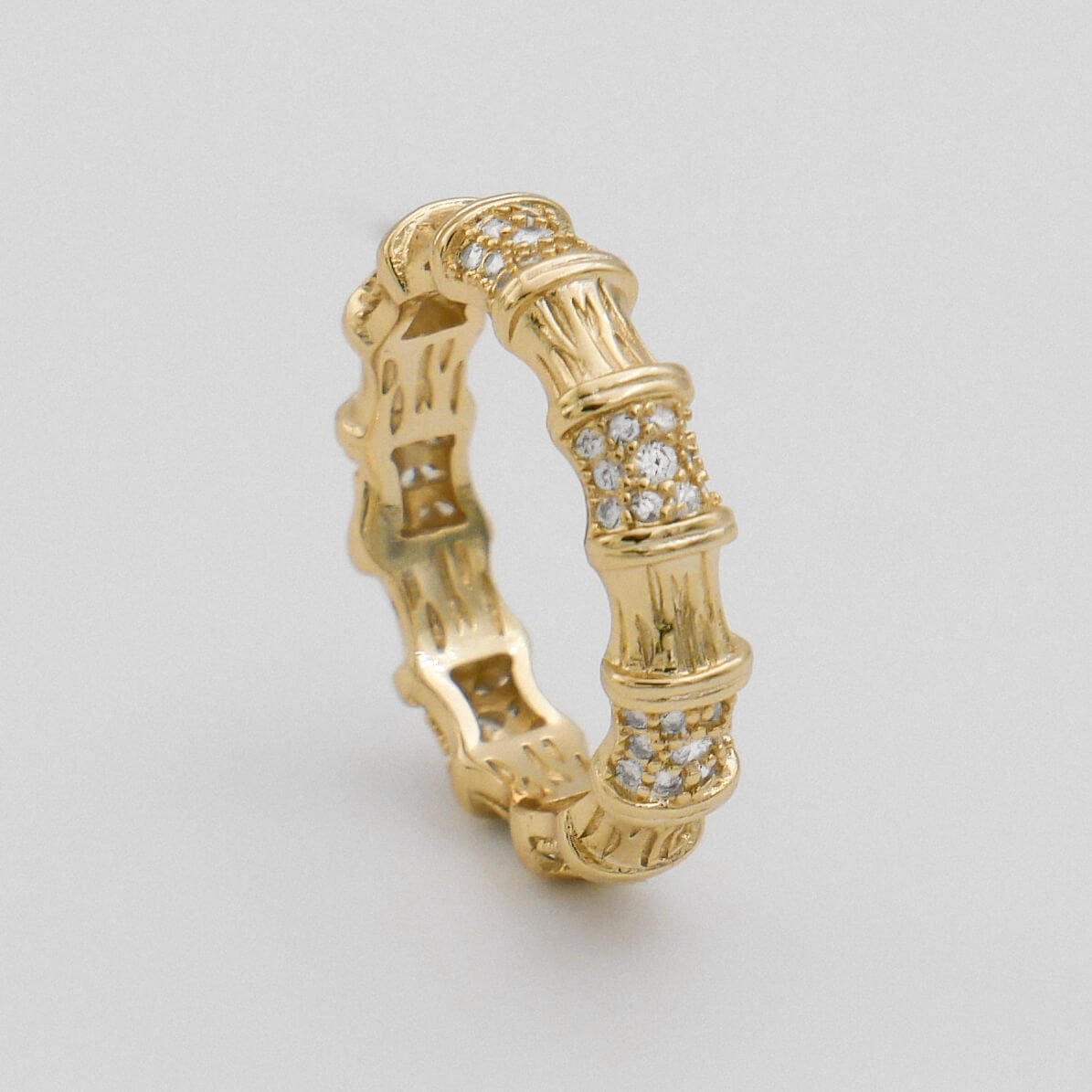 Ava bamboo CZ Ring - ISMI JEWELS