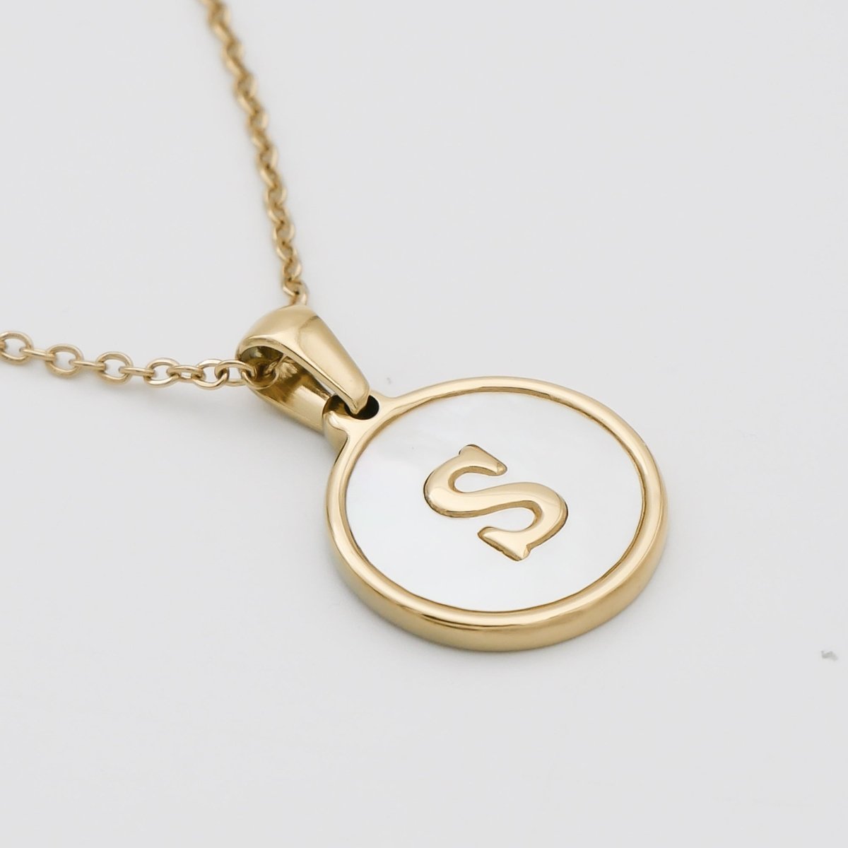 Ava Opal Initial Necklace - ISMI JEWELS