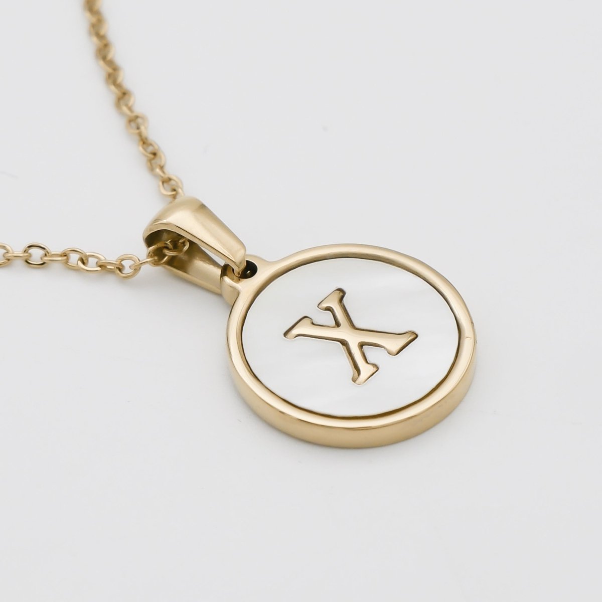 Ava Opal Initial Necklace - ISMI JEWELS