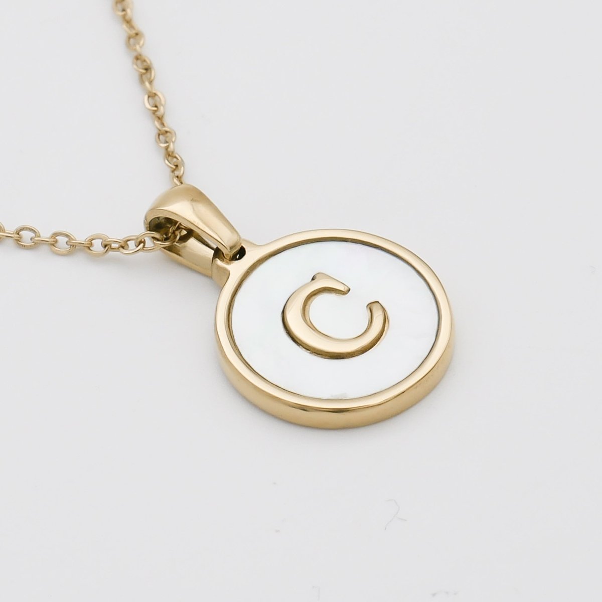 Ava Opal Initial Necklace - ISMI JEWELS