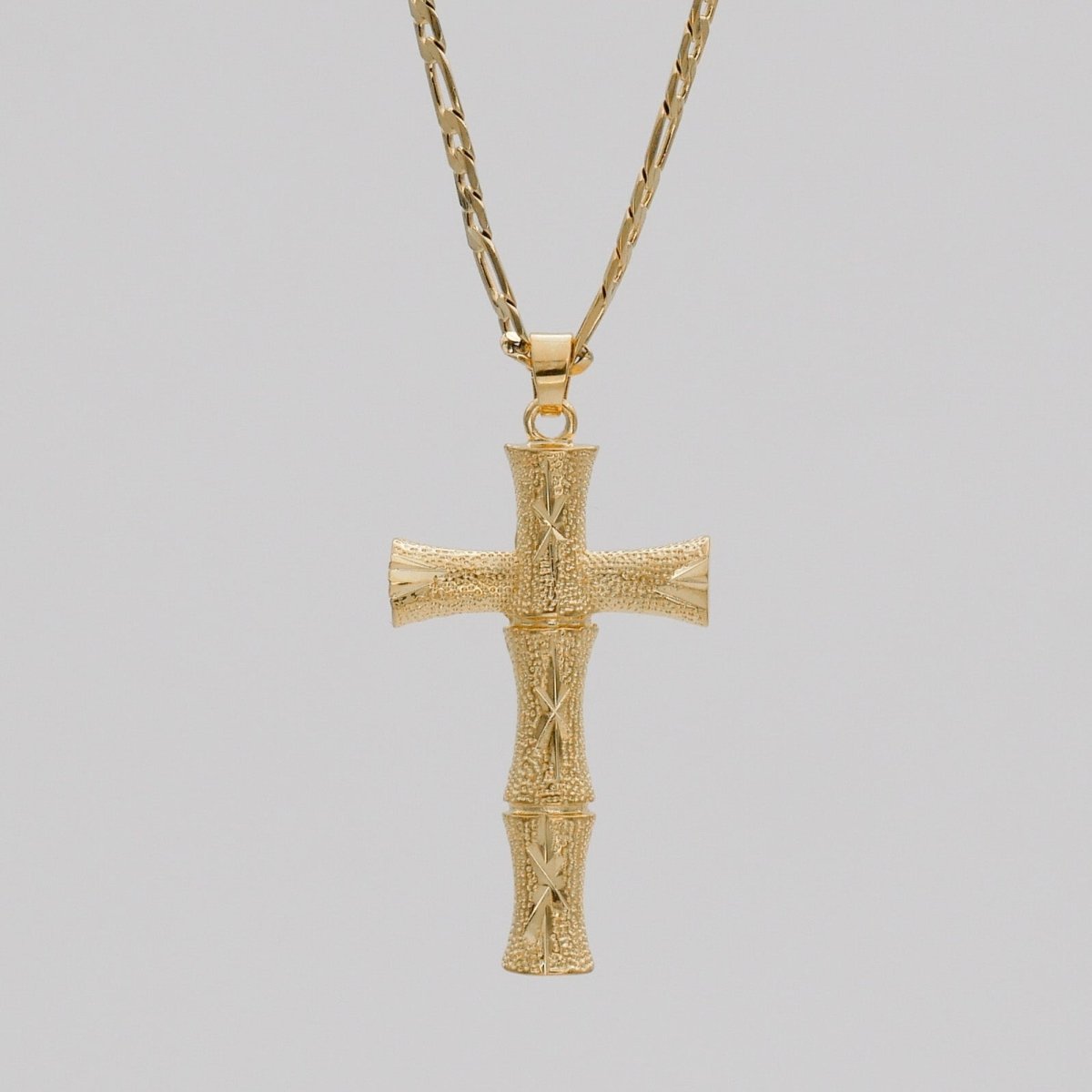 Bamboo Cross Gold Filled Necklace - ISMI JEWELS
