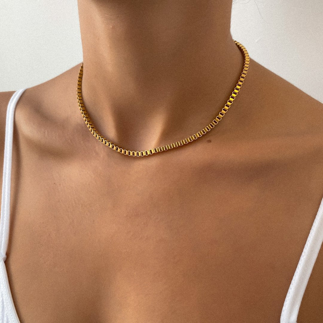 Box Chain Necklace | Gold - ISMI JEWELS