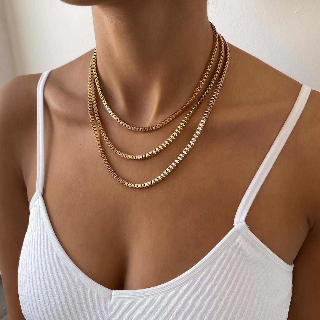 Box Chain Necklace | Gold - ISMI JEWELS
