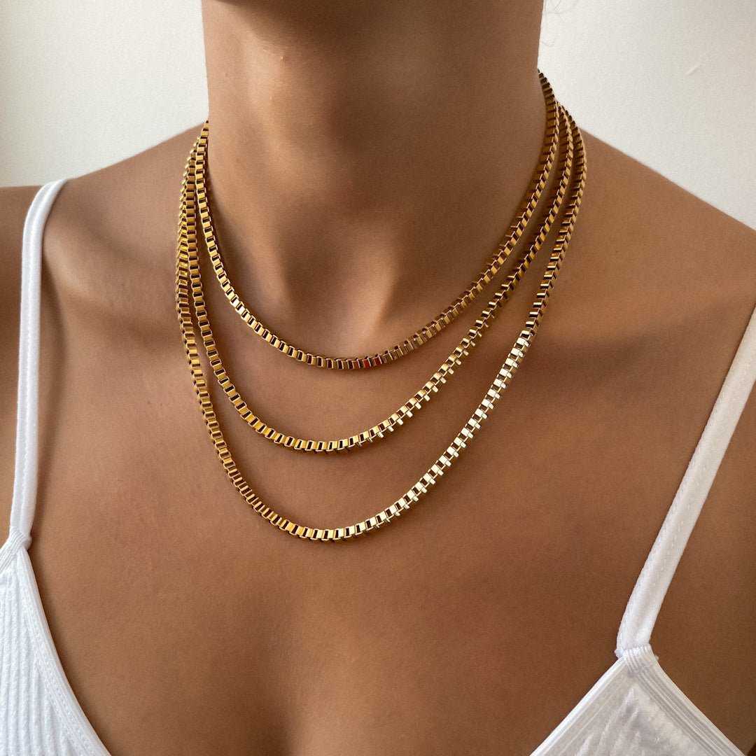 Box Chain Necklace | Gold - ISMI JEWELS