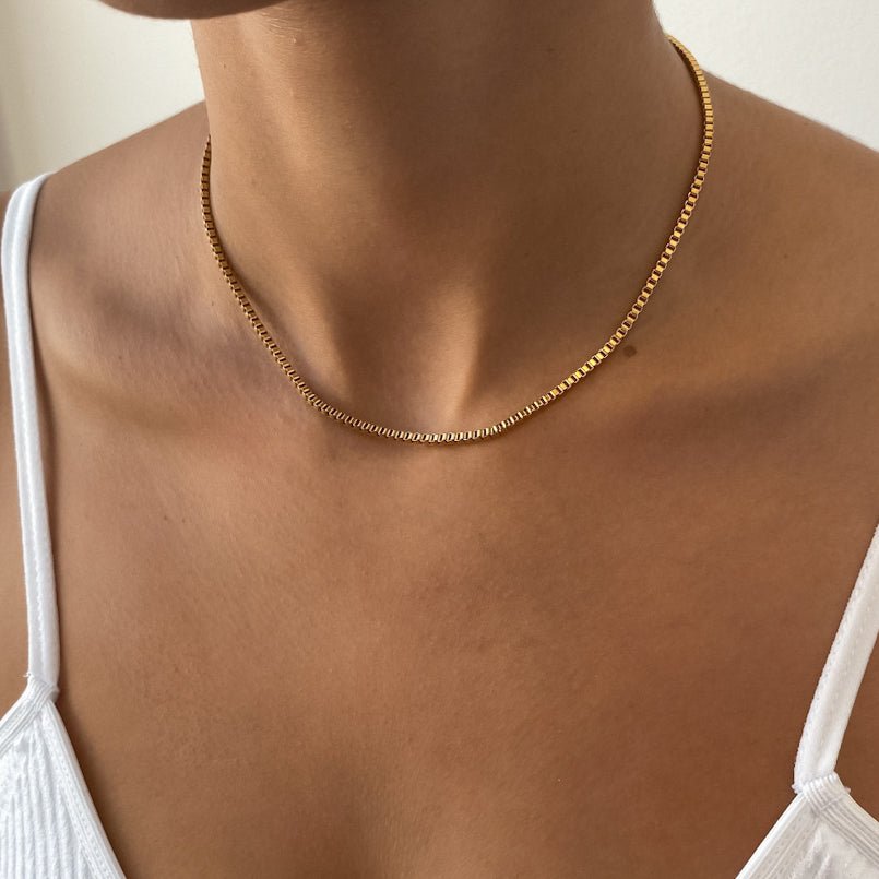 Box Chain Necklace | Gold - ISMI JEWELS