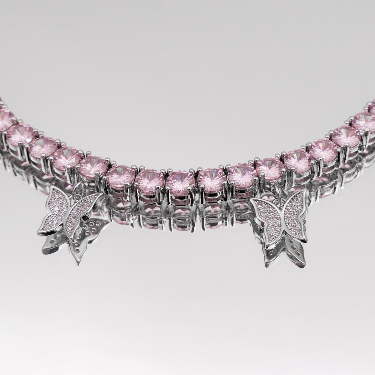 Butterfly Tennis Choker (Pink CZ) | ISMI™ - ISMI JEWELS