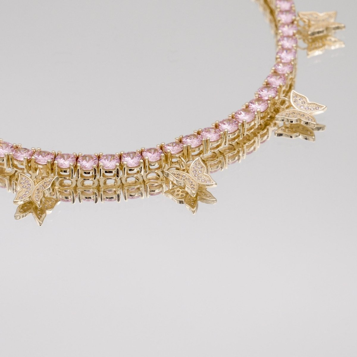 Butterfly Tennis Choker (Pink CZ) | ISMI™ - ISMI JEWELS