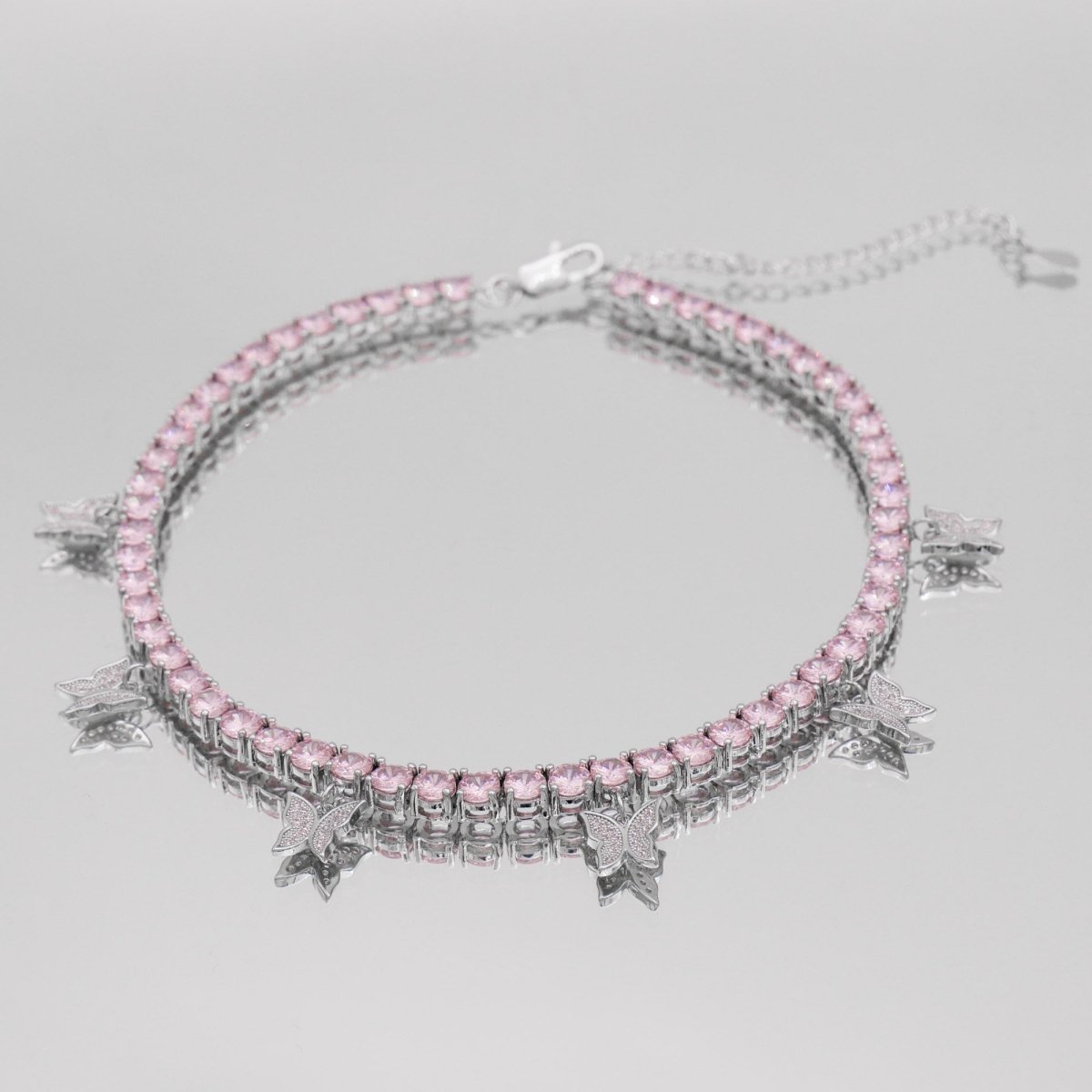 Butterfly Tennis Choker (Pink CZ) | ISMI™ - ISMI JEWELS