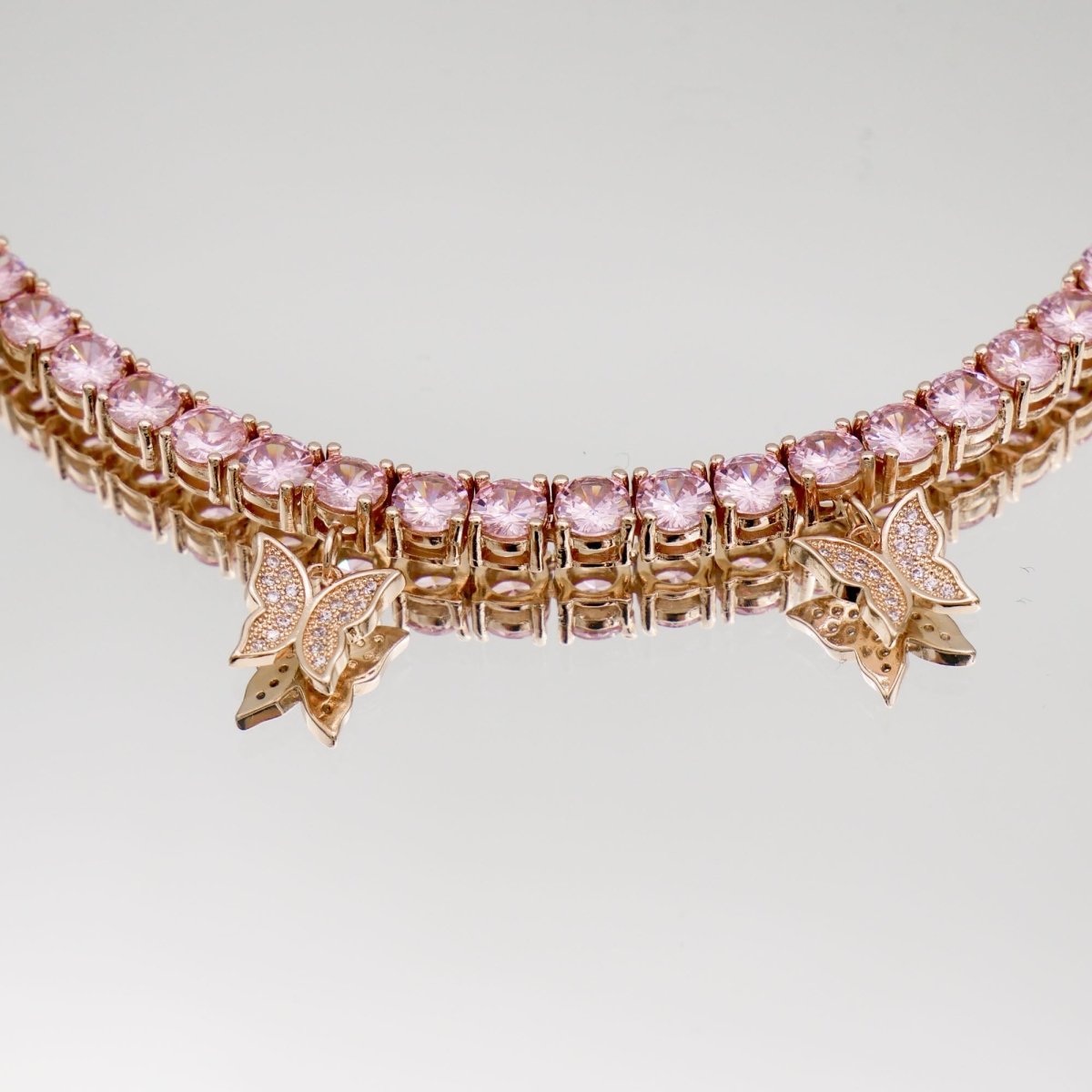 Butterfly Tennis Choker (Pink CZ) | ISMI™ - ISMI JEWELS